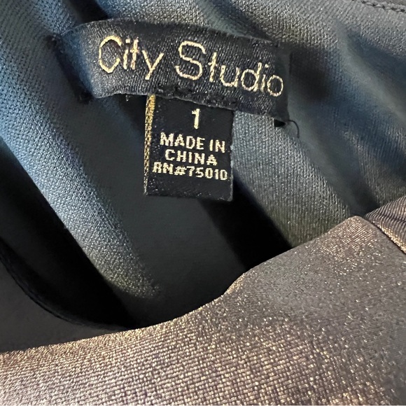 City Studio Size 1 Sleeveless 1 Shoulder Asymmetrical Maxi Evening Sheath Dress - Picture 9 of 10